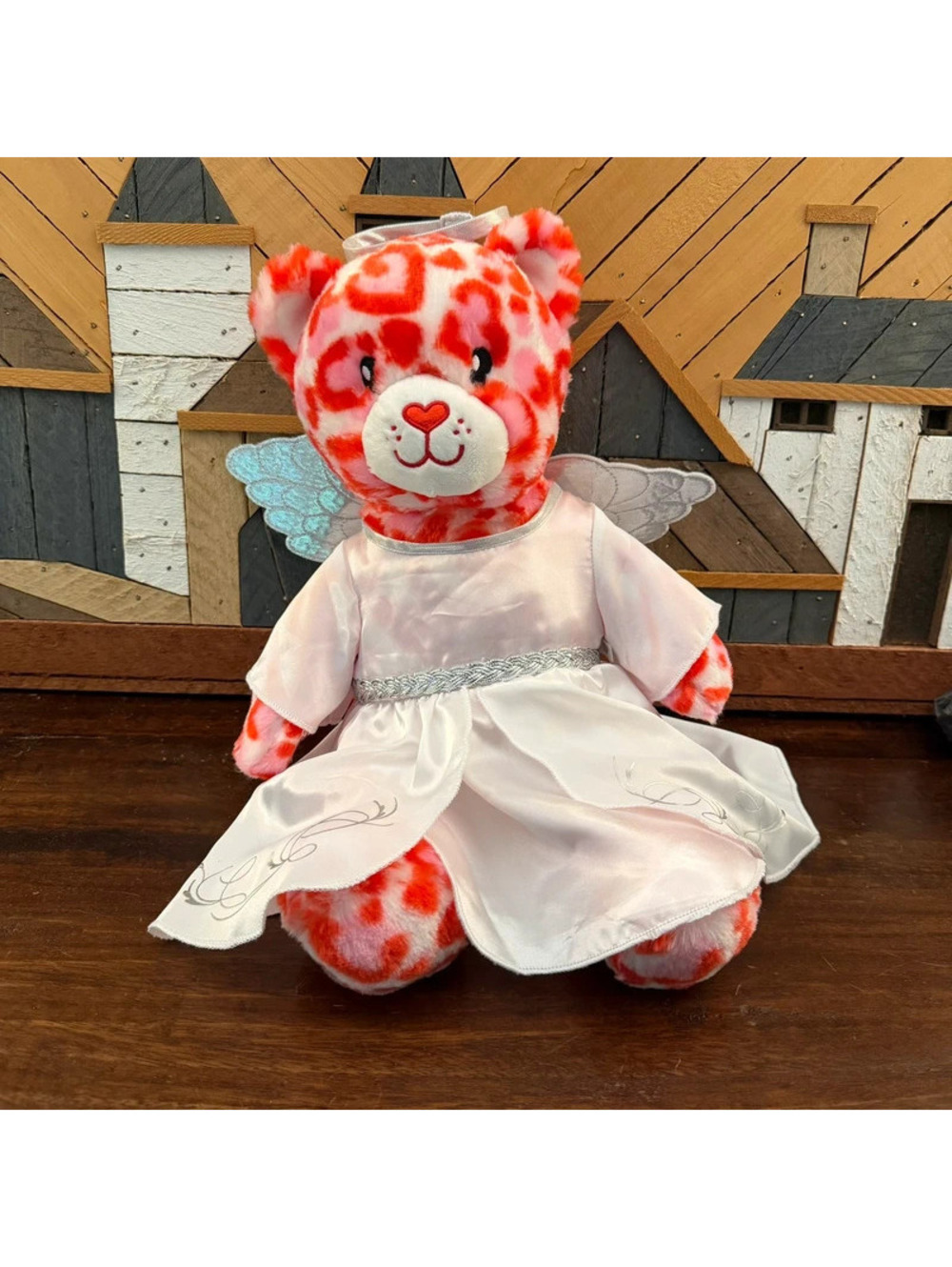 Build-A-Bear Wild Hearts Leopard Valentine Angel Plush 16” Outfit Wings Halo